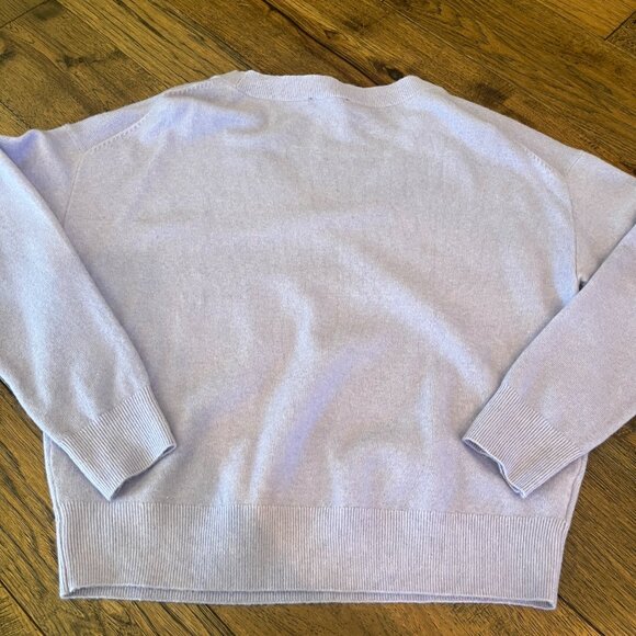 Ann Taylor Drop Shoulder V-Neck Wool Blend Sweater Classic Comfort Preppy Medium - Picture 4 of 12